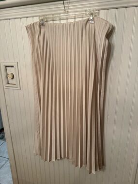 J. Crew Pleated Midi/maxi Champagne skirt 2X